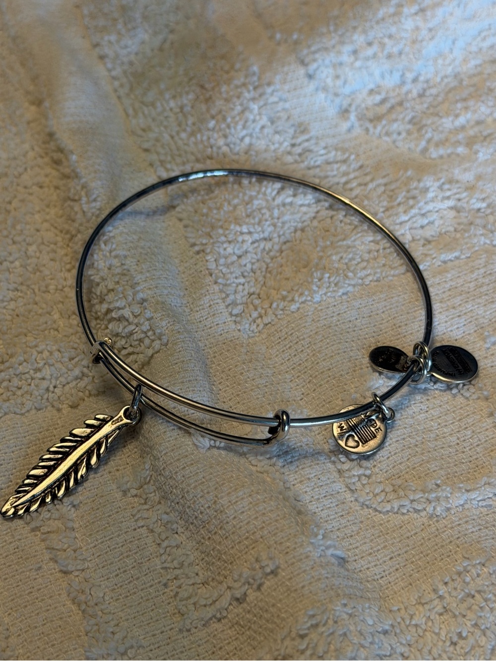 Alex and Ani Silver Bracelets - Feather, Cupcake, Initial S, Endless Knot